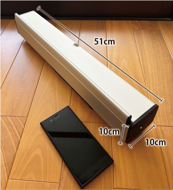 ミニロールアップバナーを収納した時の実寸サイズ